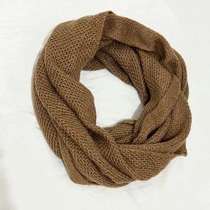 Light Brown Knitted Infinity Scarf